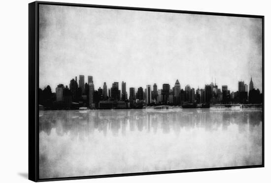 Grunge Image Of New York Skyline-javarman-Framed Stretched Canvas