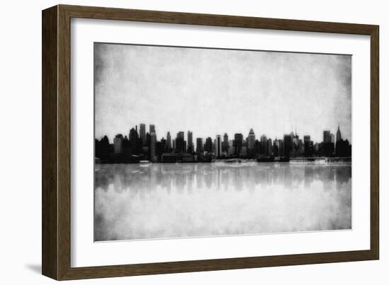 Grunge Image Of New York Skyline-javarman-Framed Art Print