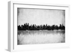 Grunge Image Of New York Skyline-javarman-Framed Art Print