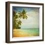 Grunge Image Of Tropical Beach-javarman-Framed Art Print