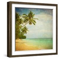 Grunge Image Of Tropical Beach-javarman-Framed Art Print