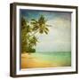 Grunge Image Of Tropical Beach-javarman-Framed Art Print