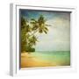 Grunge Image Of Tropical Beach-javarman-Framed Art Print