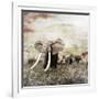 Grunge Image of Walking Elephants-Svetlana Foote-Framed Photographic Print