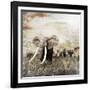 Grunge Image of Walking Elephants-Svetlana Foote-Framed Photographic Print