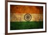 Grunge India Flag-darrenwhi-Framed Art Print