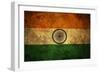 Grunge India Flag-darrenwhi-Framed Art Print