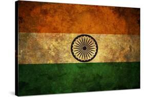 Grunge India Flag-darrenwhi-Stretched Canvas