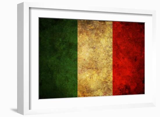 Grunge Italy Flag-darrenwhi-Framed Art Print