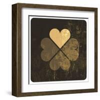 Grunge Lucky Clover Leaf-pashabo-Framed Art Print