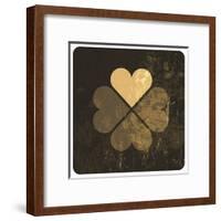 Grunge Lucky Clover Leaf-pashabo-Framed Art Print