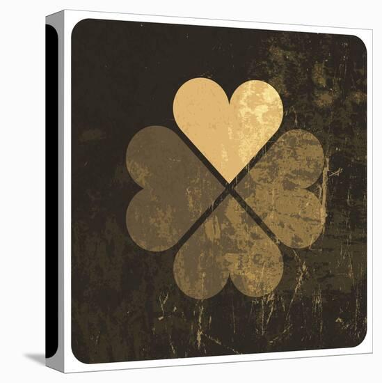 Grunge Lucky Clover Leaf-pashabo-Stretched Canvas