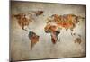 Grunge Map Of The World-null-Mounted Poster