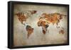 Grunge Map Of The World-null-Framed Poster