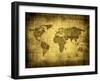 Grunge Map Of The World-javarman-Framed Art Print