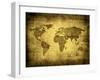 Grunge Map Of The World-javarman-Framed Art Print