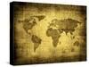 Grunge Map Of The World-javarman-Stretched Canvas