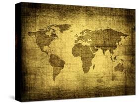 Grunge Map Of The World-javarman-Stretched Canvas