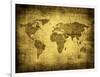 Grunge Map Of The World-javarman-Framed Art Print