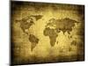 Grunge Map Of The World-javarman-Mounted Art Print