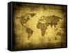 Grunge Map Of The World-javarman-Framed Stretched Canvas