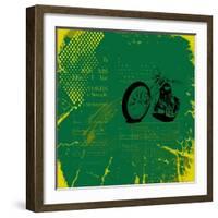 Grunge Motorcycle Background Vector-elanur us-Framed Art Print