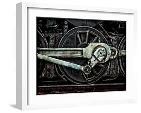 Grunge Old Steam Locomotive Wheel and Rods-Olivier Le Queinec-Framed Photographic Print