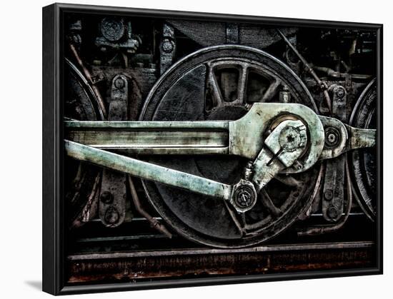 Grunge Old Steam Locomotive Wheel and Rods-Olivier Le Queinec-Framed Photographic Print