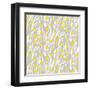 Grunge Pattern with Small Hand Drawn Flowers-tukkki-Framed Art Print