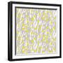 Grunge Pattern with Small Hand Drawn Flowers-tukkki-Framed Art Print