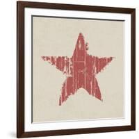 Grunge Red Star-pashabo-Framed Art Print