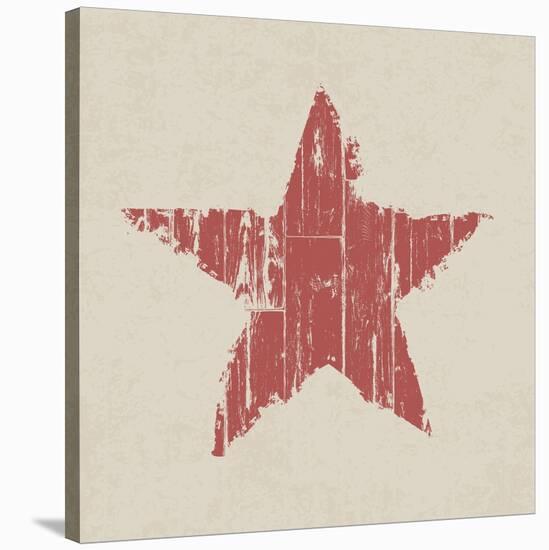 Grunge Red Star-pashabo-Stretched Canvas