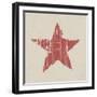 Grunge Red Star-pashabo-Framed Art Print