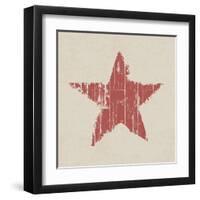 Grunge Red Star-pashabo-Framed Art Print