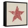 Grunge Red Star-pashabo-Framed Stretched Canvas