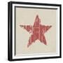 Grunge Red Star-pashabo-Framed Premium Giclee Print