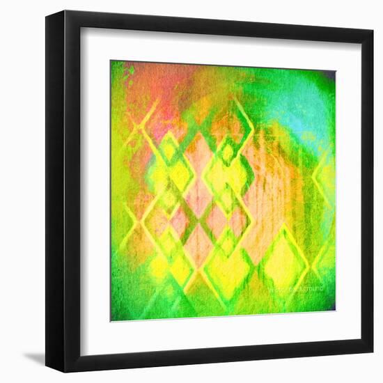 Grunge Retro Vintage Paper Texture, Vector Background-LeksusTuss-Framed Art Print