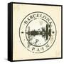Grunge Rubber Stamp with Barcelona, Spain - Vector Illustration-ojal02-Framed Stretched Canvas