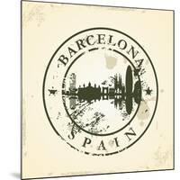 Grunge Rubber Stamp with Barcelona, Spain - Vector Illustration-ojal02-Mounted Art Print