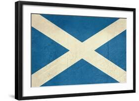 Grunge Scottish Flag Illustration, Isolated On White Background-Speedfighter-Framed Art Print