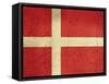 Grunge Sovereign State Flag Of Country Of Denmark In Official Colors-Speedfighter-Framed Stretched Canvas