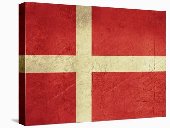 Grunge Sovereign State Flag Of Country Of Denmark In Official Colors-Speedfighter-Stretched Canvas