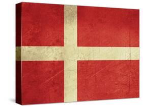 Grunge Sovereign State Flag Of Country Of Denmark In Official Colors-Speedfighter-Stretched Canvas