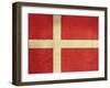 Grunge Sovereign State Flag Of Country Of Denmark In Official Colors-Speedfighter-Framed Art Print