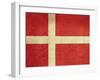 Grunge Sovereign State Flag Of Country Of Denmark In Official Colors-Speedfighter-Framed Art Print