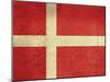 Grunge Sovereign State Flag Of Country Of Denmark In Official Colors-Speedfighter-Mounted Art Print