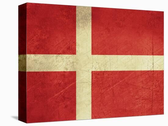 Grunge Sovereign State Flag Of Country Of Denmark In Official Colors-Speedfighter-Stretched Canvas