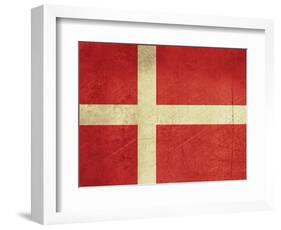 Grunge Sovereign State Flag Of Country Of Denmark In Official Colors-Speedfighter-Framed Art Print