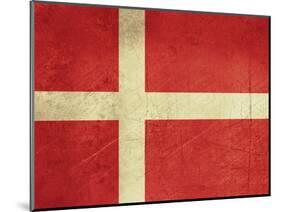 Grunge Sovereign State Flag Of Country Of Denmark In Official Colors-Speedfighter-Mounted Art Print