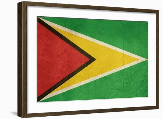 Grunge Sovereign State Flag Of Country Of Guyana In Official Colors-Speedfighter-Framed Art Print